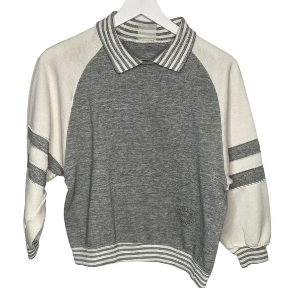 Vintage Oversized Collared Crop Sweatshirt - Women's Size S - Picture 1 of 3